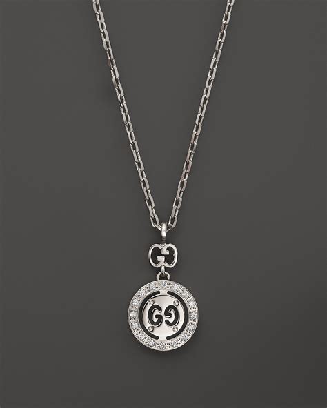 gucci icon diamond necklace|Gucci 18k gold necklace.